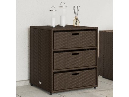 vidaXL Zahradní úložná skříň hnědá 55 x 59 x 69 cm polyratan