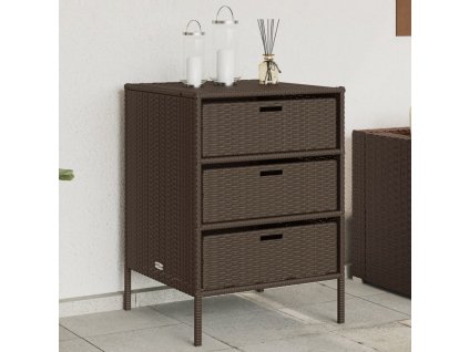 vidaXL Zahradní úložná skříň hnědá 55 x 59 x 80 cm polyratan