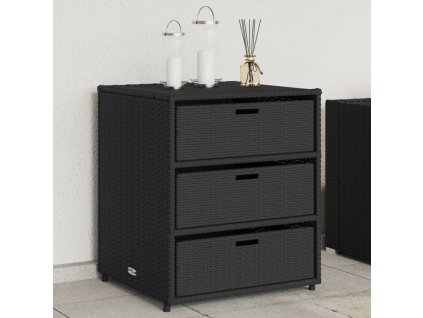 vidaXL Zahradní úložná skříň černá 55 x 59 x 69 cm polyratan