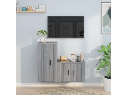 vidaXL 2dílný set TV skříněk šedý sonoma kompozitní dřevo