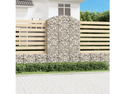 vidaXL Klenutý gabionový koš 150 x 50 x 220/240 cm pozinkované železo