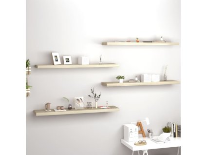 vidaXL Plovoucí nástěnné police 4 ks dub 120 x 23,5 x 3,8 cm MDF