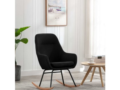 vidaXL Houpací křeslo černé textil