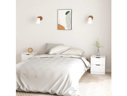 vidaXL Noční stolky 2 ks lesklé bílé 40 x 40 x 50 cm kompozitní dřevo