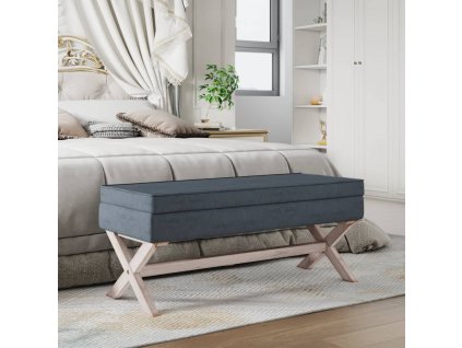 vidaXL Stolička s úložným prostorem tmavě šedá 110x45x49 cm samet