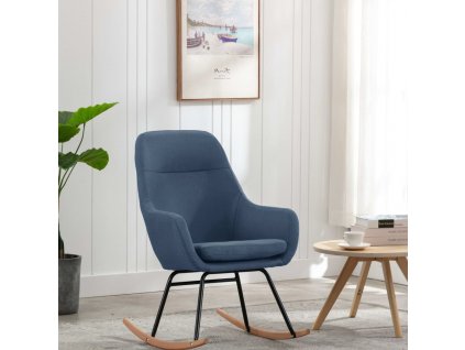 vidaXL Houpací křeslo modré textil