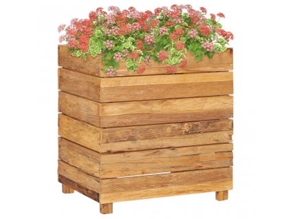 vidaXL Vyvýšený záhon 50 x 40 x 55 cm recyklované teakové dřevo a ocel