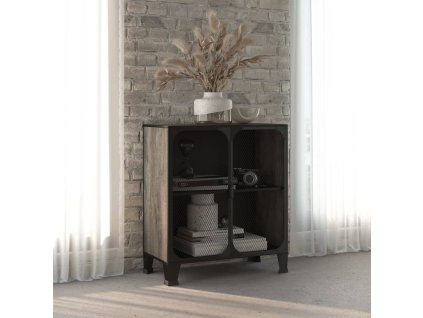 vidaXL Úložná skříň šedá 72 x 36 x 82 cm kov a MDF