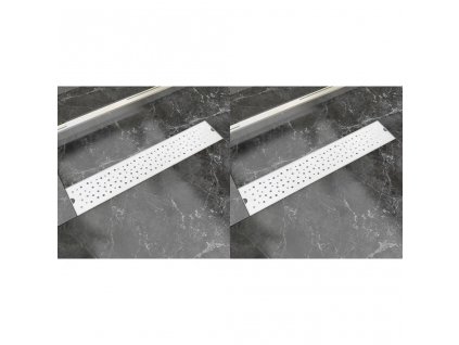 vidaXL Rovný sprchový odtokový žlab 2ks Bubble 630x140mm nerezová ocel