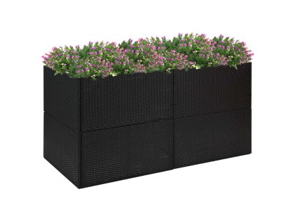 vidaXL Zahradní truhlík černý 157 x 80 x 80 cm polyratan