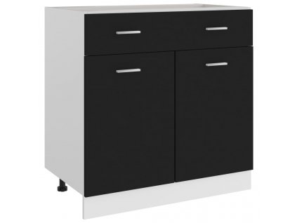 vidaXL Zásuvková skříňka "Lyon" černá 80 x 46 x 81,5 cm, z umělého dřeva