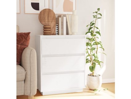 vidaXL Příborník bílý 60 x 34 x 75 cm masivní borové dřevo