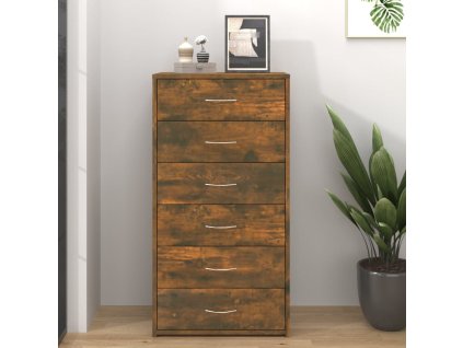 vidaXL Příborník 6 zásuvek kouřový dub 50x34x96 cm kompozitní dřevo