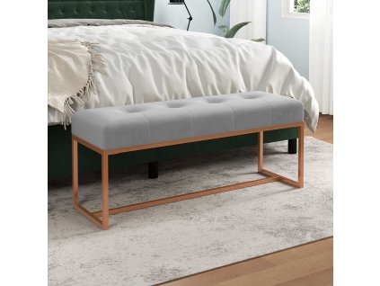 vidaXL Lavice šedá 110 x 36 x 45 cm samet