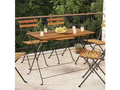 vidaXL Skládací bistro stůl 100 x 54 x 71 cm masivní akácie a ocel