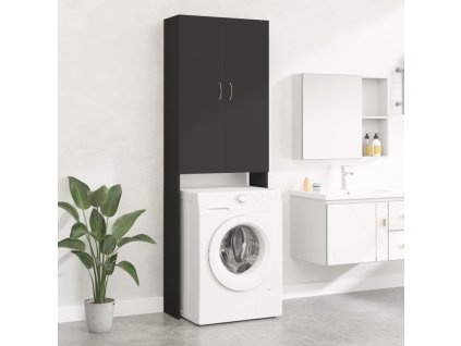 vidaXL Skříňka nad pračku černá 64 x 25,5 x 190 cm