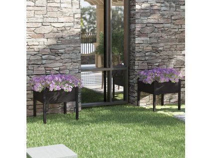 vidaXL Zahradní truhlíky 2 ks černé 70 x 70 x 70 cm masivní borovice