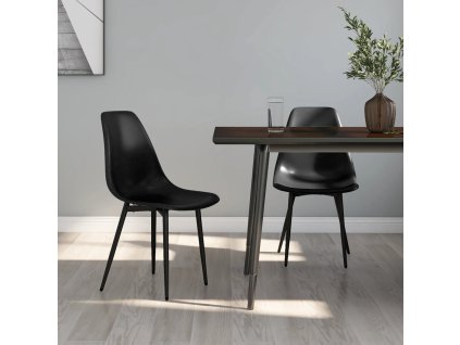 vidaXL Jídelní židle 2 ks černé PP