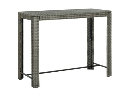 vidaXL Zahradní barový stůl šedý 140,5 x 60,5 x 110,5 cm polyratan