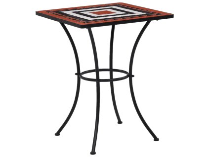 vidaXL Mozaikový bistro stolek terakotovo-bílý 60 cm keramika