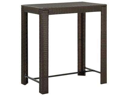 vidaXL Zahradní barový stůl hnědý 100 x 60,5 x 110,5 cm polyratan