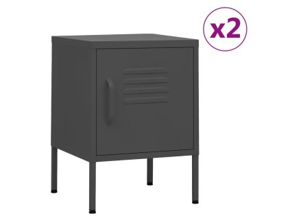 vidaXL Noční stolky 2 ks antracitová 35 x 35 x 51 cm ocel