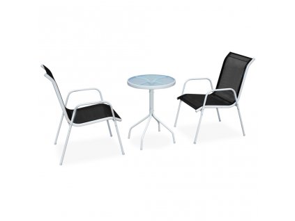 vidaXL 3dílný bistro set ocelový černý