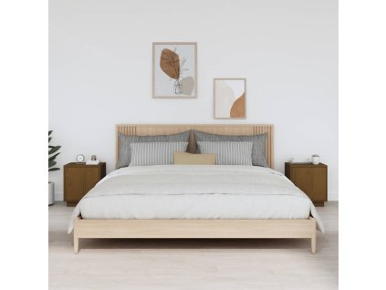 vidaXL Noční stolky 2 ks medově hnědé 40x34x45 cm masivní borové dřevo
