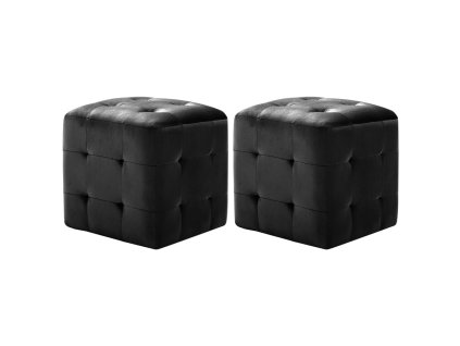 vidaXL Taburety 2 ks černé 30 x 30 x 30 cm sametová látka