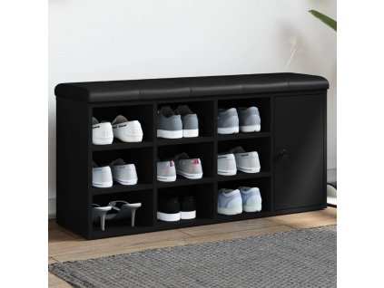 vidaXL Lavice s botníkem černá 102 x 32 x 50 cm kompozitní dřevo