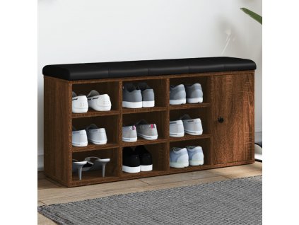 vidaXL Lavice s botníkem hnědý dub 102 x 32 x 50 cm kompozitní dřevo