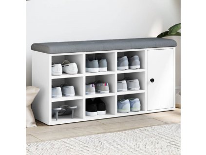 vidaXL Lavice s botníkem bílá 102 x 32 x 50 cm kompozitní dřevo