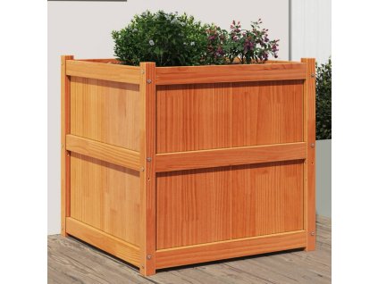 vidaXL Zahradní truhlík voskově hnědý 70 x 70 x 70 cm masivní borovice