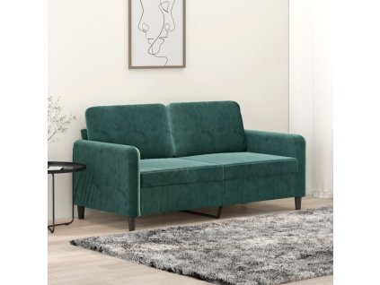 vidaXL 2místná pohovka tmavě zelená 140 cm samet