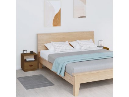 vidaXL Noční stolky 2 ks medově hnědé 40x34x45 cm masivní borové dřevo