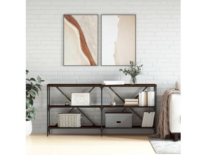 vidaXL Konzolový stolek hnědý dub 160 x 30 x 75 cm kompozit a železo
