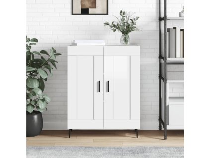 vidaXL Příborník bílý s vysokým leskem 69,5x34x90 cm kompozitní dřevo