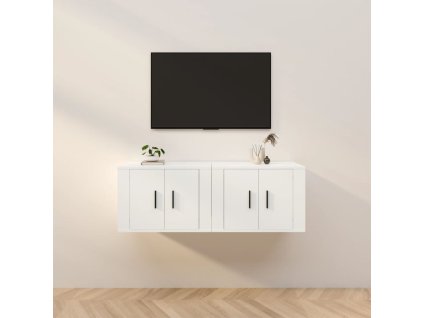 vidaXL Nástěnné TV skříňky 2 ks bílé 57 x 34,5 x 40 cm