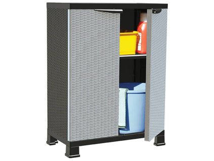 vidaXL Plastová skříňka 68 x 39 x 92 cm ratanový design