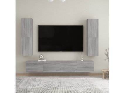 vidaXL Nástěnné TV skříňky 2 ks šedé sonoma 30,5 x 30 x 110 cm