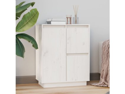 vidaXL Příborník bílý 60 x 34 x 75 cm masivní borové dřevo