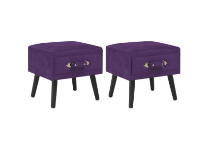vidaXL Noční stolky 2 ks tmavě fialové 40 x 35 x 40 cm samet