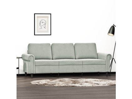 vidaXL 3místná pohovka světle šedá 180 cm samet