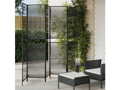 vidaXL Dělicí stěna 6 panelů černá polyratan