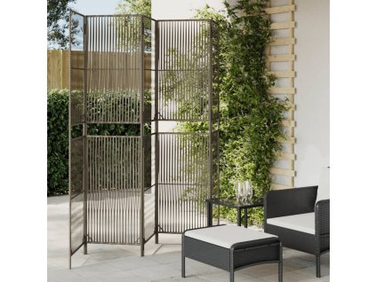 vidaXL Dělicí stěna 5 panelů šedá polyratan