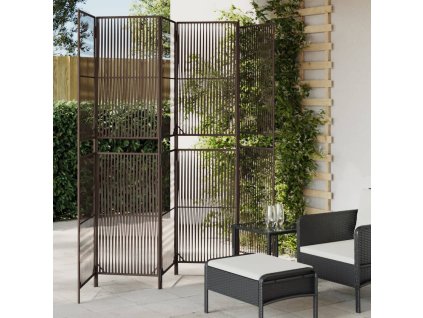 vidaXL Dělicí stěna 6 panelů hnědá polyratan