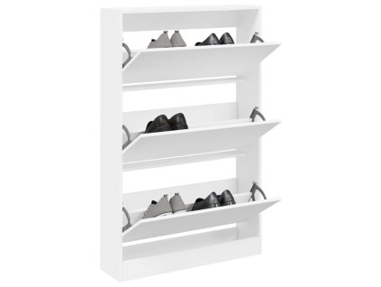 vidaXL Botník bílý 80 x 21 x 125,5 cm kompozitní dřevo