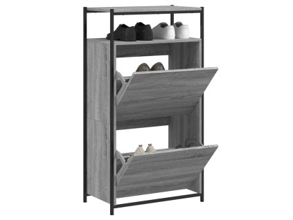 vidaXL Botník šedý sonoma 60 x 34 x 112 cm kompozitní dřevo