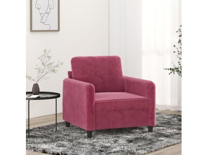 vidaXL Křeslo vínové 60 cm samet