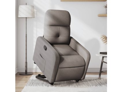 vidaXL Zvedací polohovací křeslo taupe textil
